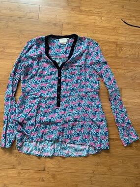 Vanessa Virginia Tiger Print Long Sleeve Blouse